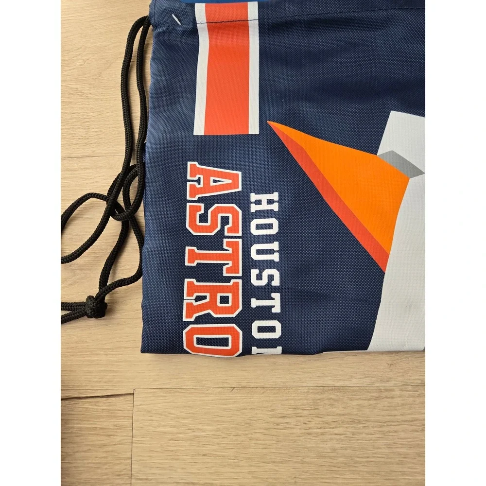 Houston Astros MLB Drawstring Backpack Navy Blue Orange Cinch Bag Collectible